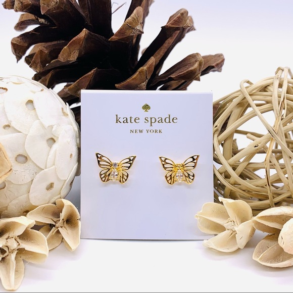 Kate Spade Diamond Stud Butterfly Earrings - Picture 6 of 7